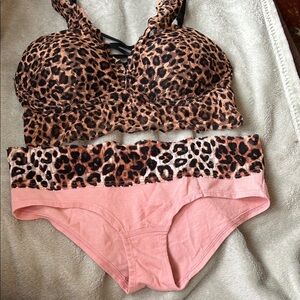 Leopard Print Bra and Panty Set